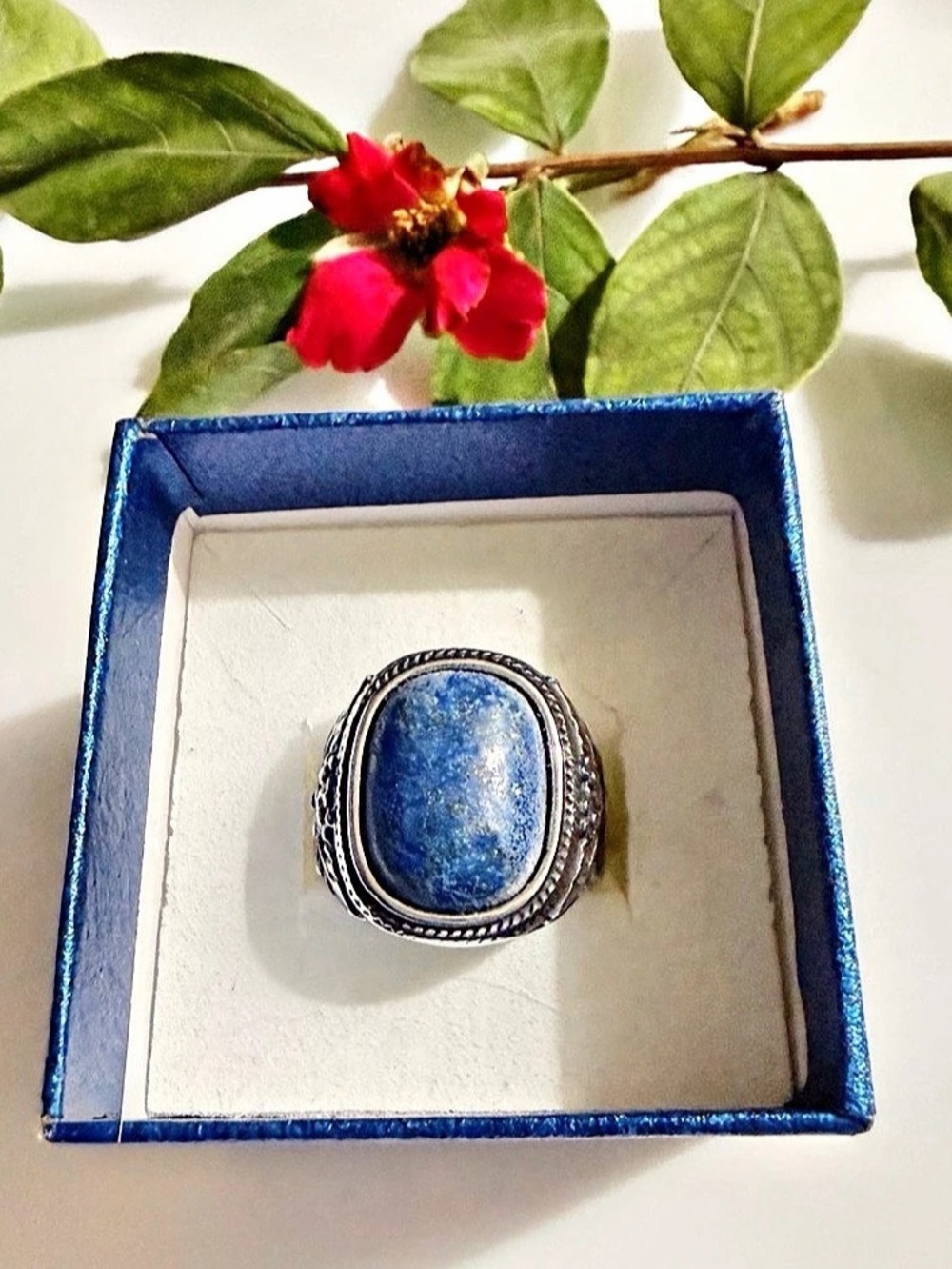 Blue Lapis Oval Stone Ring New